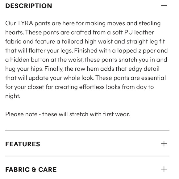 Tyra faux vegan leather Pants - Picture 4 of 8